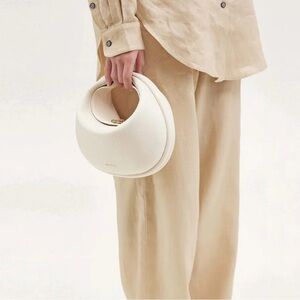 Grey Convertible 4 in 1 Handbag Crossbody Shoulder Crescent Bagel Purse Clutch